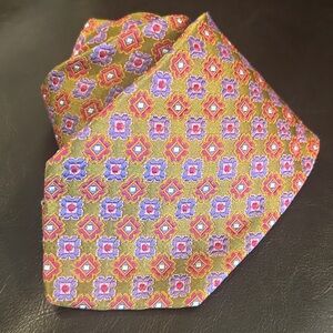 Robert Talbott green and purple silk neck tie